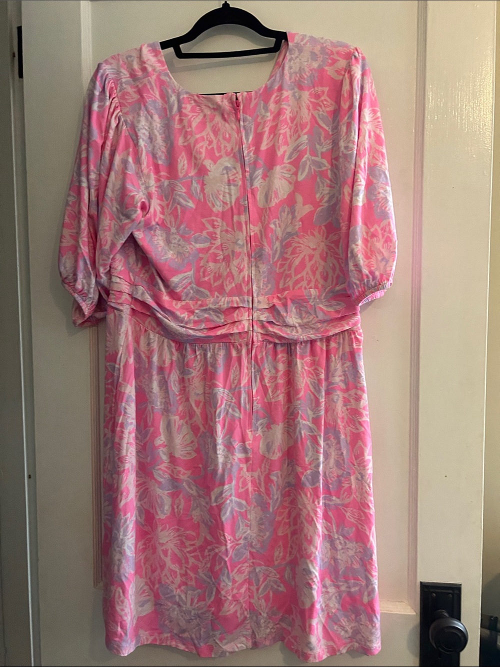 Lilly Pulitzer Pink, White and Lavender Floral V-Neck Midi Dress - Picture 3 of 3